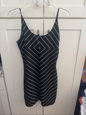 Hot Kiss Black Striped Mini Slip Dress